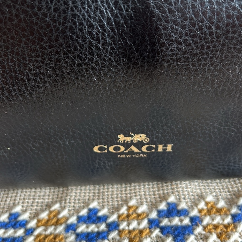 Coach Soft Pebble Leather Derby Tote F58660 Black - Picture 2 of 8